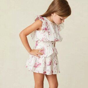 NWOT LoveShackFancy Girls Decker Rose Floral Dress 7/8